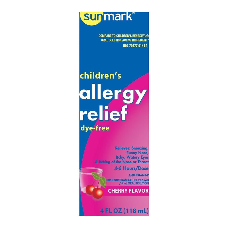 Sunmark® Diphenhydramine Children'S Allergy Relief, Cherry Flavor, Sold As 1/Each Guardian 70677014401