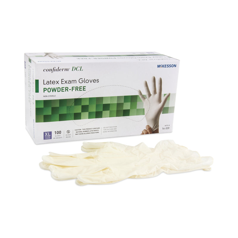 Mckesson Confiderm® Latex Exam Glove, Extra Large, Ivory, Sold As 100/Box Mckesson 14-320
