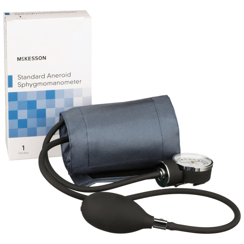 Mckesson Brand Aneroid Sphygmomanometer With Cuff, 2-Tube, Pocket-Size, Handheld, Adult Medium Cuff, Navy, Sold As 20/Case Mckesson 01-775-11Angm