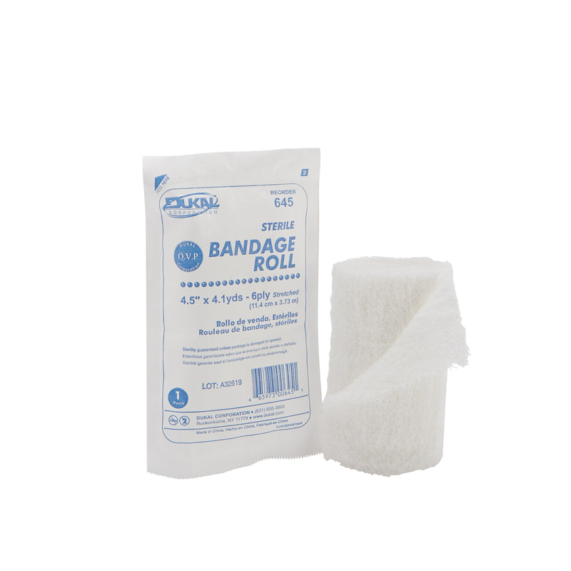 Dukal™ Sterile Fluff Bandage Roll, 4-1/2 Inch X 4-1/10 Yard, Sold As 100/Case Dukal 645