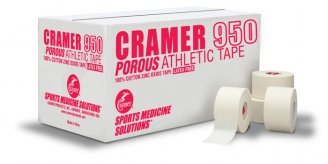 ATHLETIC TAPE CRAMER® 950 POROUS COTTON   ZINC OXIDE 1 2 INCH X 10 YARD WHITE NONSTERILE, SOLD AS 24/CASE, PATTERSON 282050