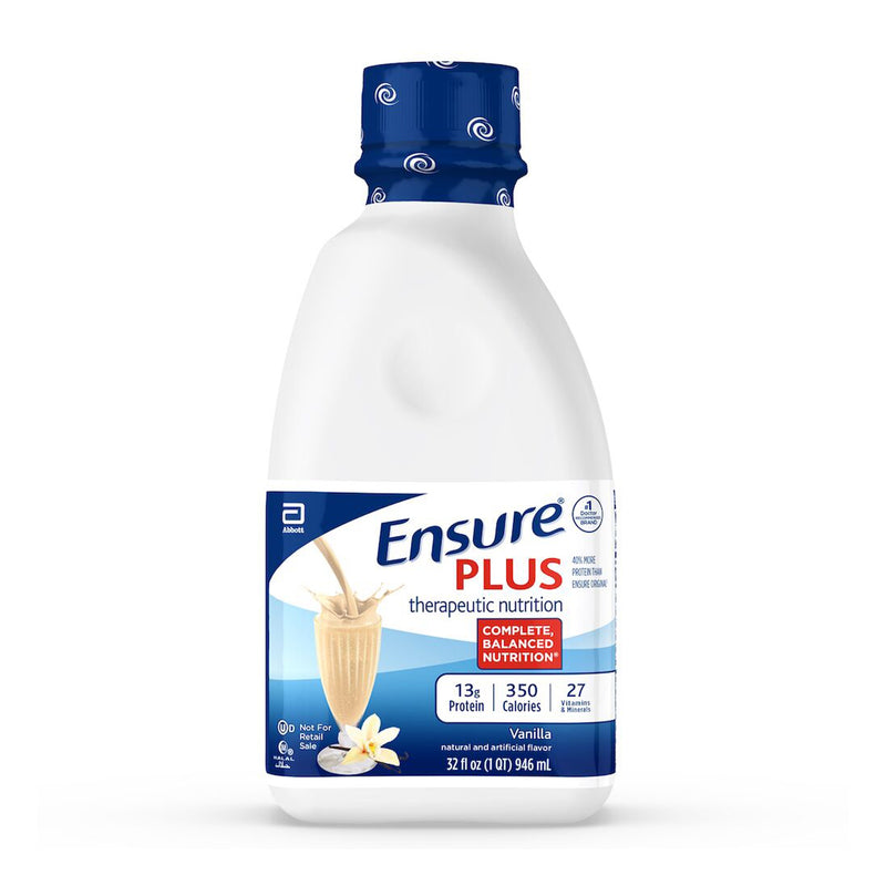 Ensure® Plus Therapeutic Nutrition, Vanilla, 32-Ounce Bottle, Sold As 6/Case Abbott 58251