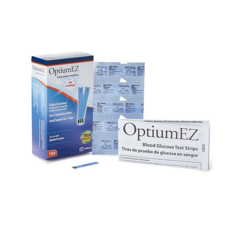 Optium Ez® Blood Glucose Test Strips, Sold As 100/Box Abbott 7104201