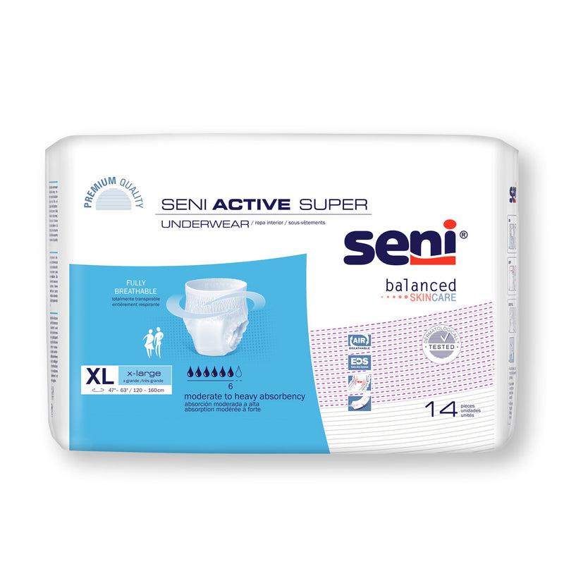 Seni® Active Super Moderate To Heavy Absorbent Underwear, Extra Large, Sold As 56/Case Tzmo S-Xl14-As1