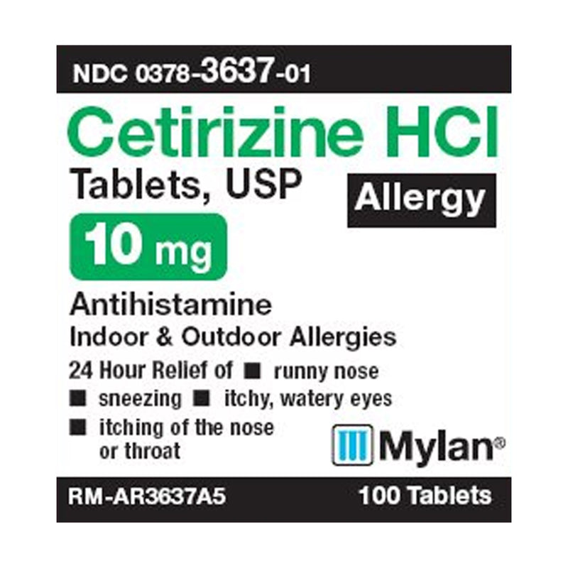 Mylan Cetirizine Hcl Allergy Relief, Sold As 1/Bottle Mylan 00378363701