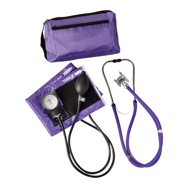 Mabis® Match Mates Manual Aneroid / Stethoscope Set, Purple, Sold As 1/Each Mabis 01-360-201