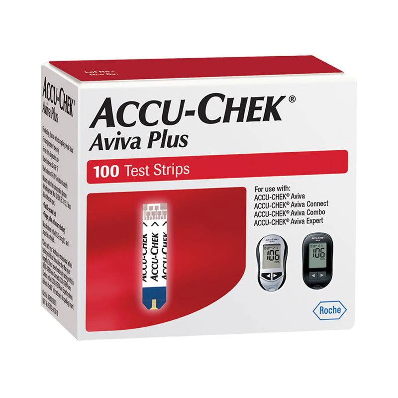 Accu-Chek® Aviva Plus Blood Glucose Test Strips, Sold As 1/Box Roche 06908268001