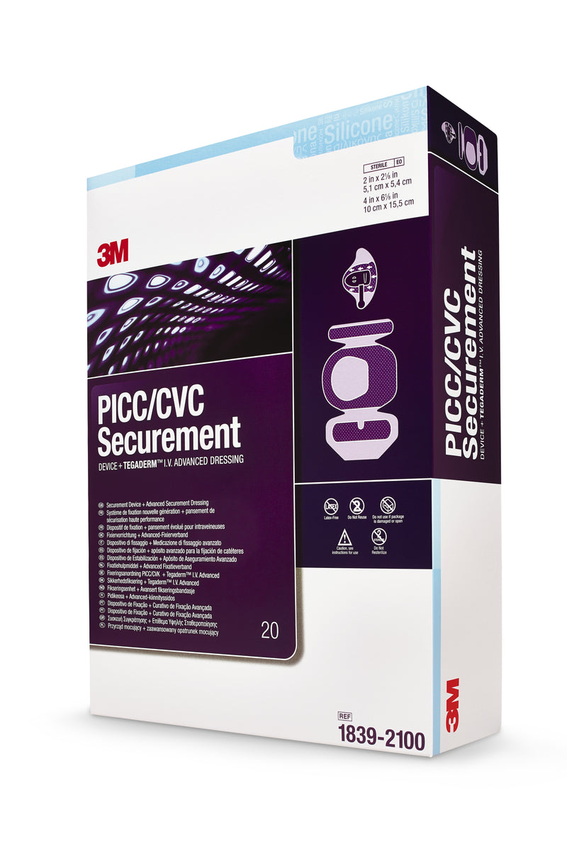 3M™ Picc/Cvc Securement Device + Tegaderm™ Iv Dressing, 6-1/8 X 4 Inch, Sold As 80/Case 3M 1839-2100