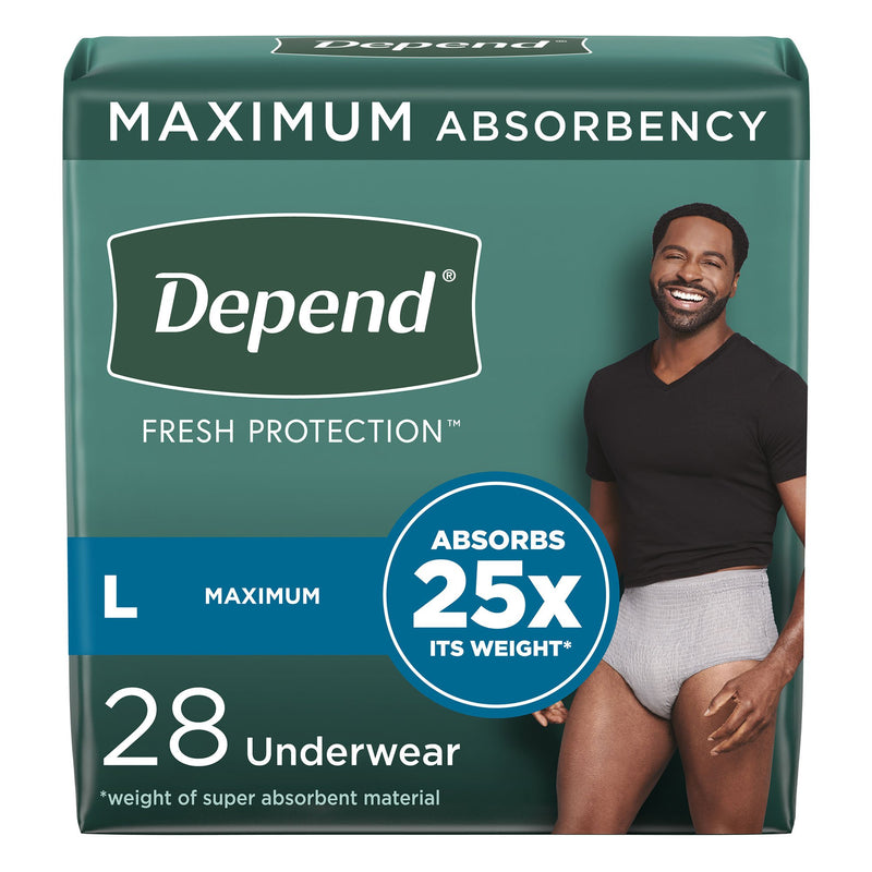 Men'S Depend® Fit-Flex® Maximum Absorbent Underwear, Large, Sold As 28/Pack Kimberly 53745