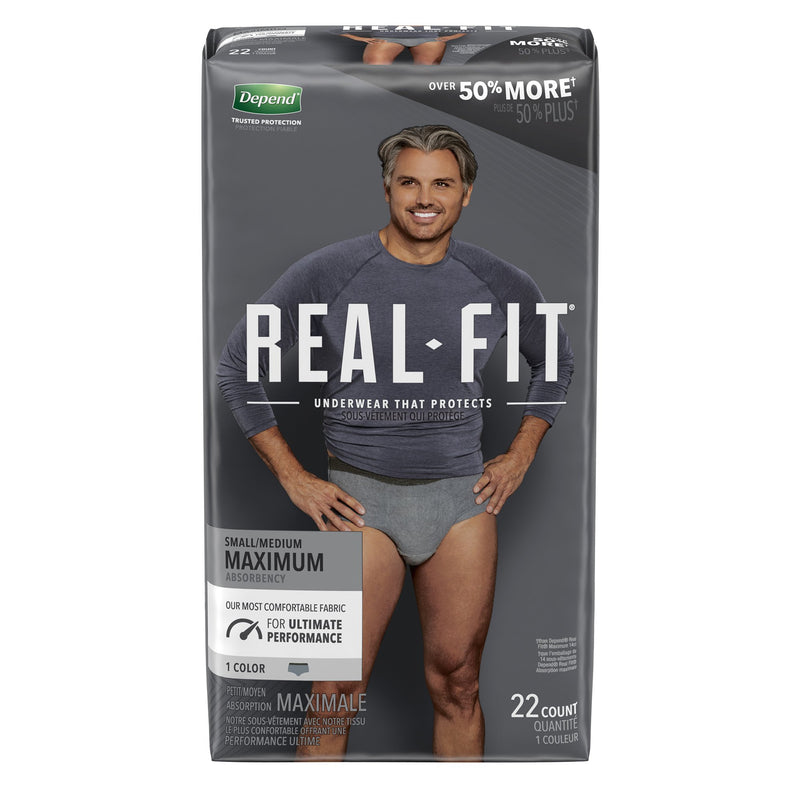 Depend® Real Fit® Maximum Absorbent Underwear, Small / Medium, 22 Per Package, Sold As 44/Case Kimberly 50976