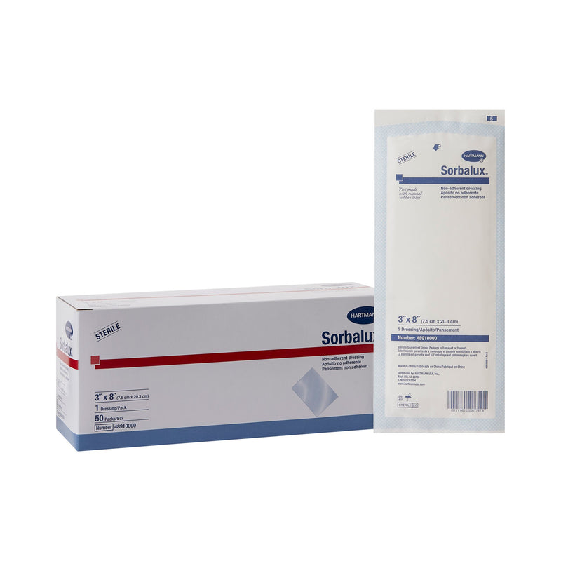 Sorbalux® Nonadherent Dressing, 3 X 8 Inch, Sold As 600/Case Hartmann 48910000
