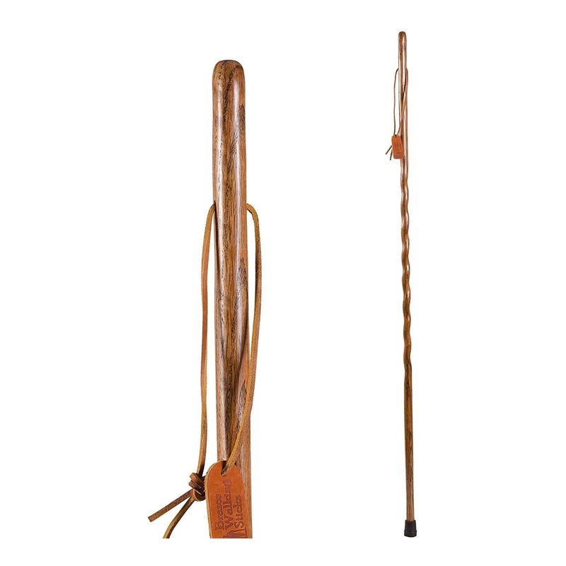 Brazos™ Twisted Oak Backpacker Handcrafted Walking Stick, 58-Inch, Brown, Sold As 1/Each Mabis 602-3000-1014