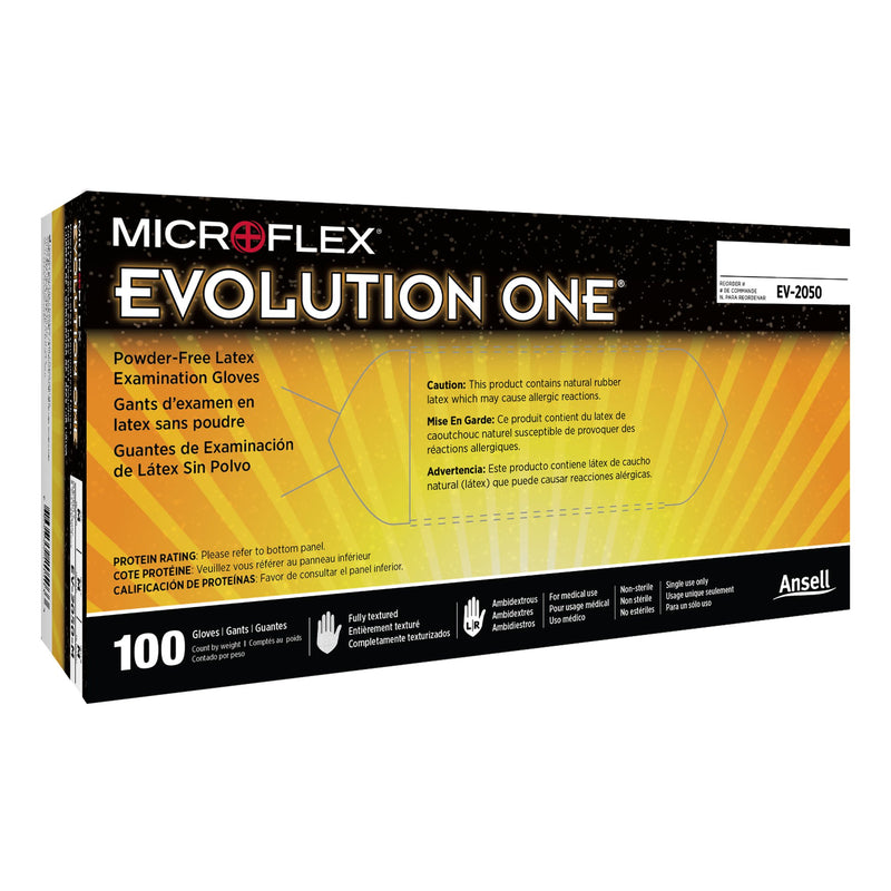 Evolution One® Latex Exam Glove, Small, White, Sold As 100/Box Microflex Ev-2050-S