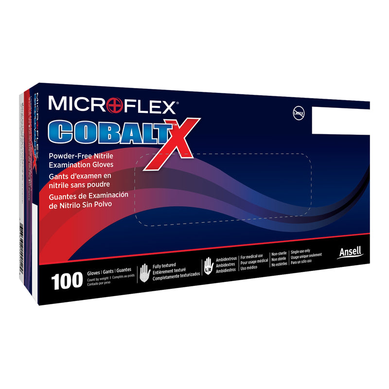 Cobalt® X Nitrile Exam Glove, Large, Blue, Sold As 100/Box Microflex N213