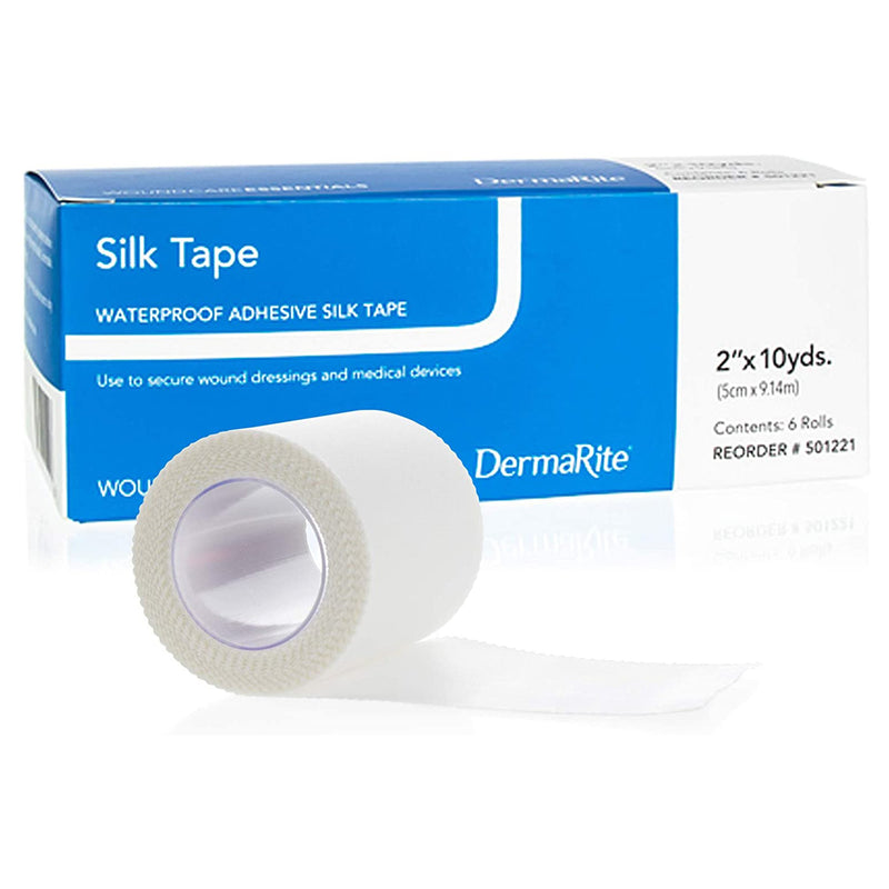 Silk Tape Silk-Like Cloth Medical Tape, 2 Inch X 10 Yard, White, Sold As 6/Box Dermarite 501221