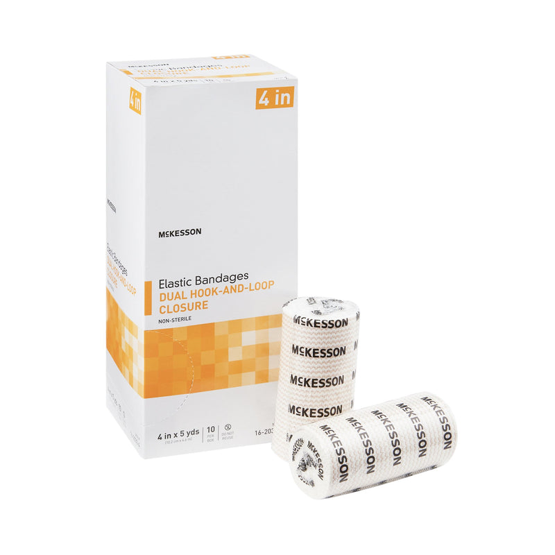 Mckesson Double Hook And Loop Closure Elastic Bandage, 4 Inch X 5 Yard, Sold As 10/Box Mckesson 16-2033-4