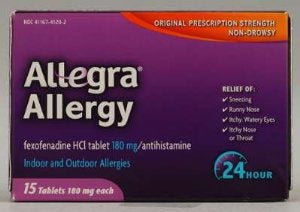 Allegra Allergy 24 Hr Tablets, Sold As 15/Box Chattem 41167412002