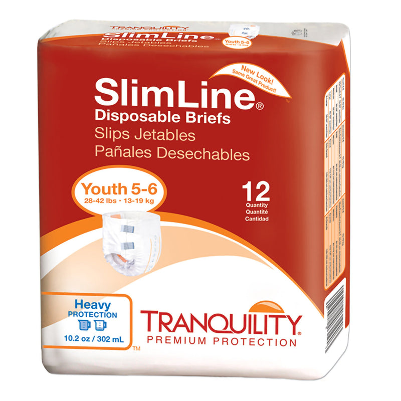 Tranquility® Slimline® Incontinence Brief, Junior, Sold As 12/Bag Principle 2112