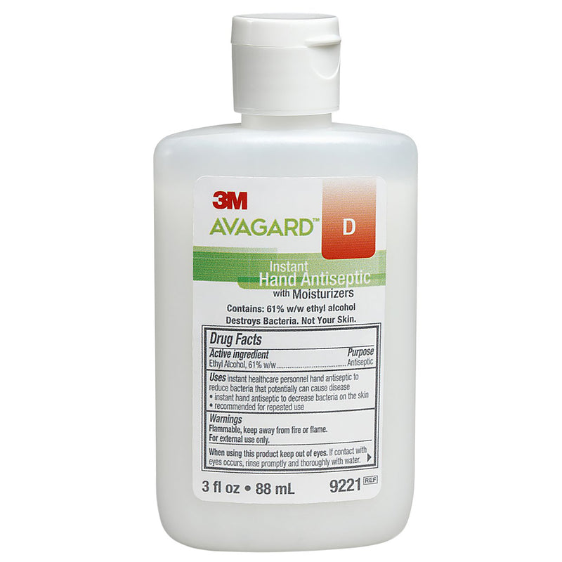 3M Avagard D Hand Antiseptic With Moisturizers, 3 Fl Oz Bottle, Sold As 48/Case 3M 9221