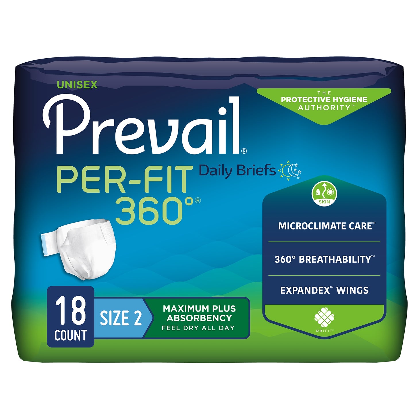 Prevail Per-Fit 360°™ Daily Briefs, Maximum Plus, Large, Sold As 72/Case First Pfng-013/1