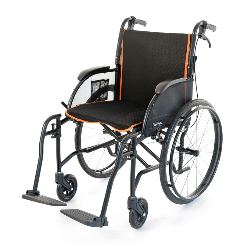 Feather Lightweight Wheelchair, 18-Inch Seat, Sold As 1/Each Feather Eb-Fcm18-Bk-Bkc