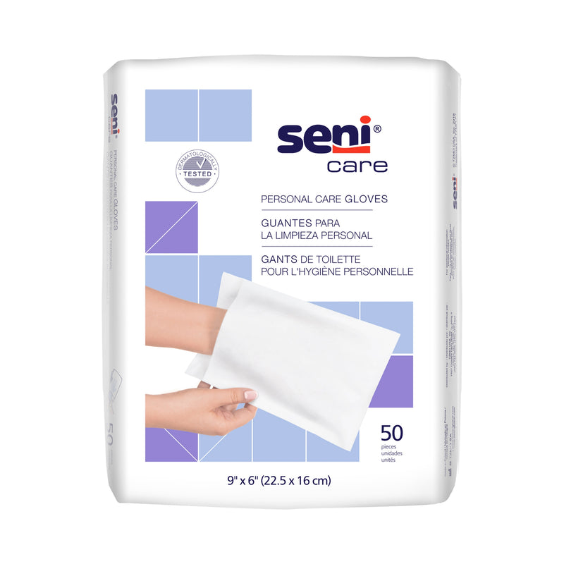 Seni® Care Wash Glove, Sold As 50/Pack Tzmo S-Ng50-C41