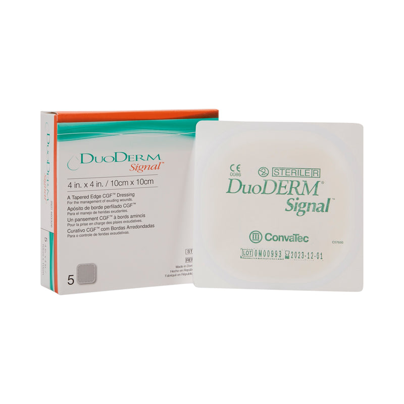 Duoderm® Signal® Hydrocolloid Dressing, 4 X 4 Inch, Sold As 5/Box Convatec 403326