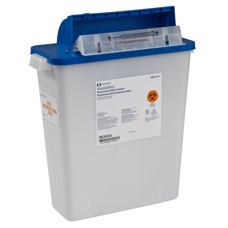 Pharmasafety™ Pharmaceutical Waste Container, 3 Gallon, 16½ X 13¾ X 6 Inch, Sold As 10/Case Cardinal 8836Sa