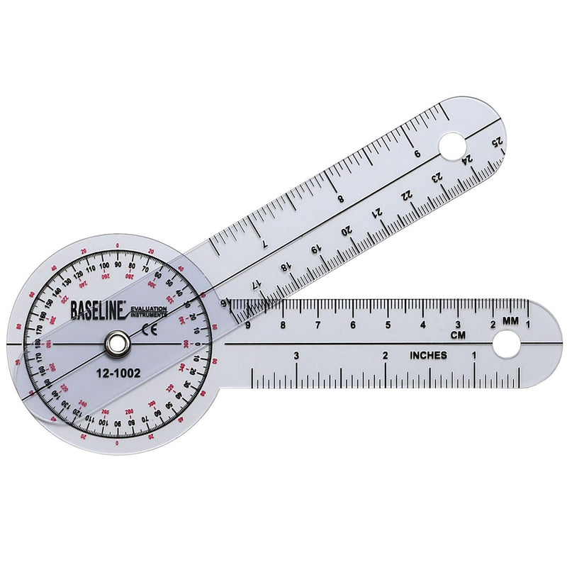 Baseline® 360° Head Plastic Goniometer, 6 Inch Arms, Sold As 1/Each Fabrication 12-1002
