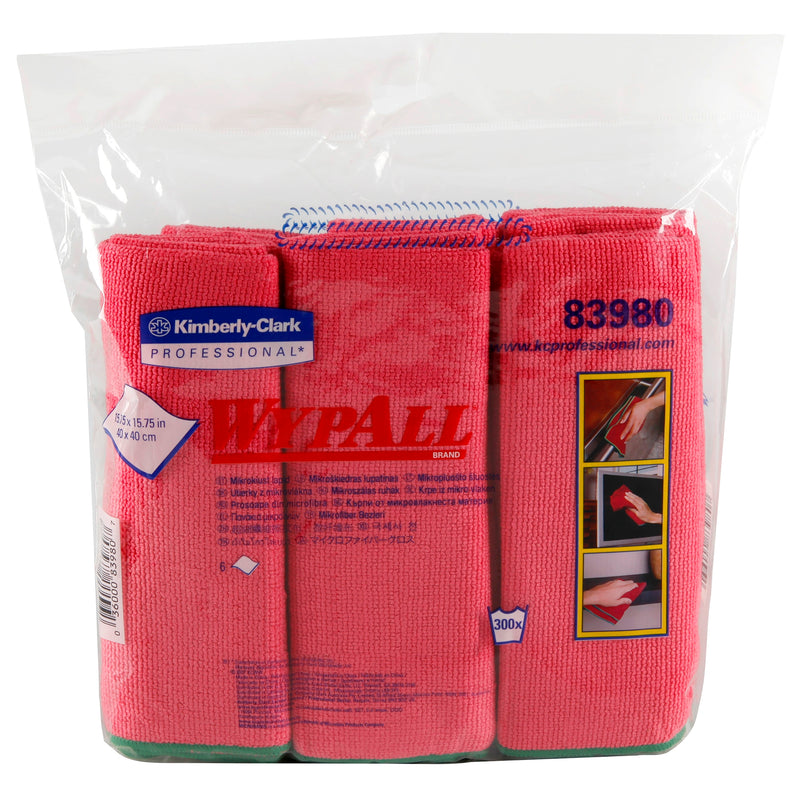 Cloth, Cleaningdry Wypall Microfiber Red (6/Pk 4Pk Kimclk, Sold As 1/Each Kimberly 83980