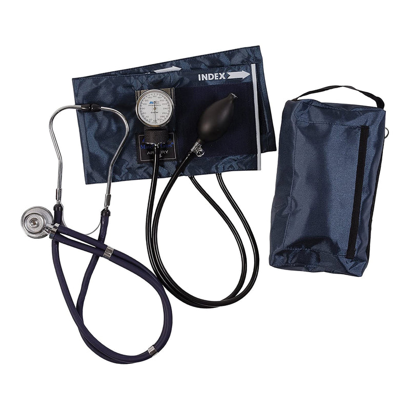 Mabis® Matchmates Aneroid Sphygmomanometer And Stethoscope Blood Pressure Kit, Navy Blue, Sold As 1/Each Mabis 01-360-241