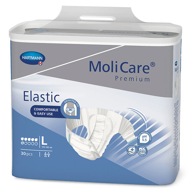 Molicare® Premium Elastic Incontinence Brief, 6D, Large, Sold As 90/Case Hartmann 165273