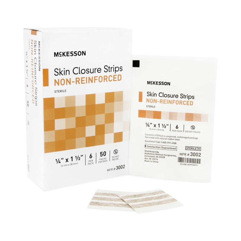Mckesson Non-Reinforced Skin Closure Strip, 1/4 X 1-1/2 In., Sold As 200/Case Mckesson 3002