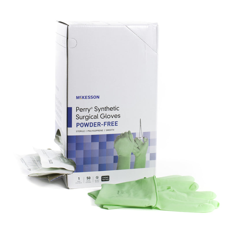 Mckesson Perry® Performance Plus Polyisoprene Surgical Glove, Size 8.5, Green, Sold As 100/Box Mckesson 20-2085N
