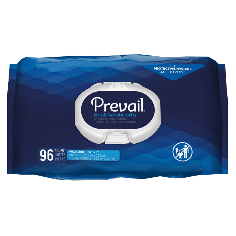Prevail Adult Washcloths, Soft Pack, Aloe, Vitamin E, 8" X 12", Sold As 96/Pack First Ww-720