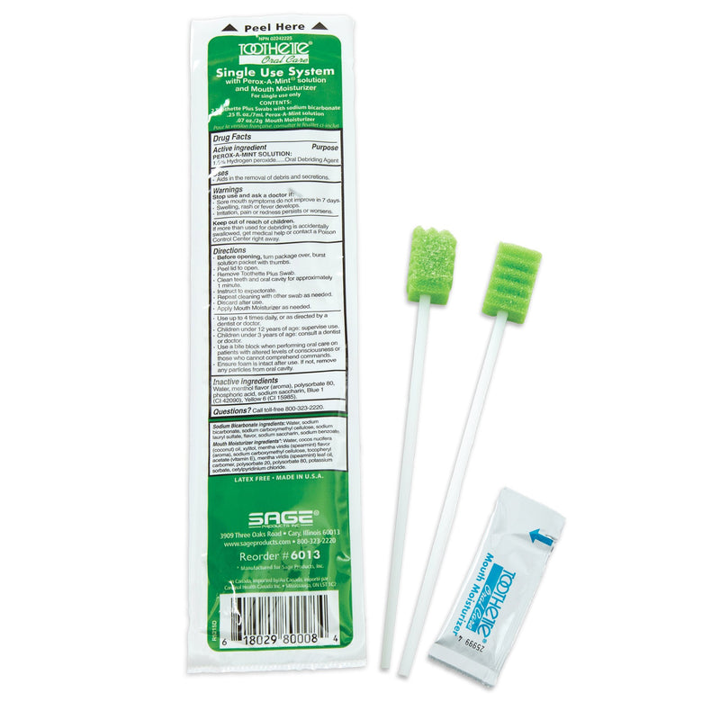 Toothette® Oral Swab Kit With 2 Swabs, Sold As 100/Case Sage 6013