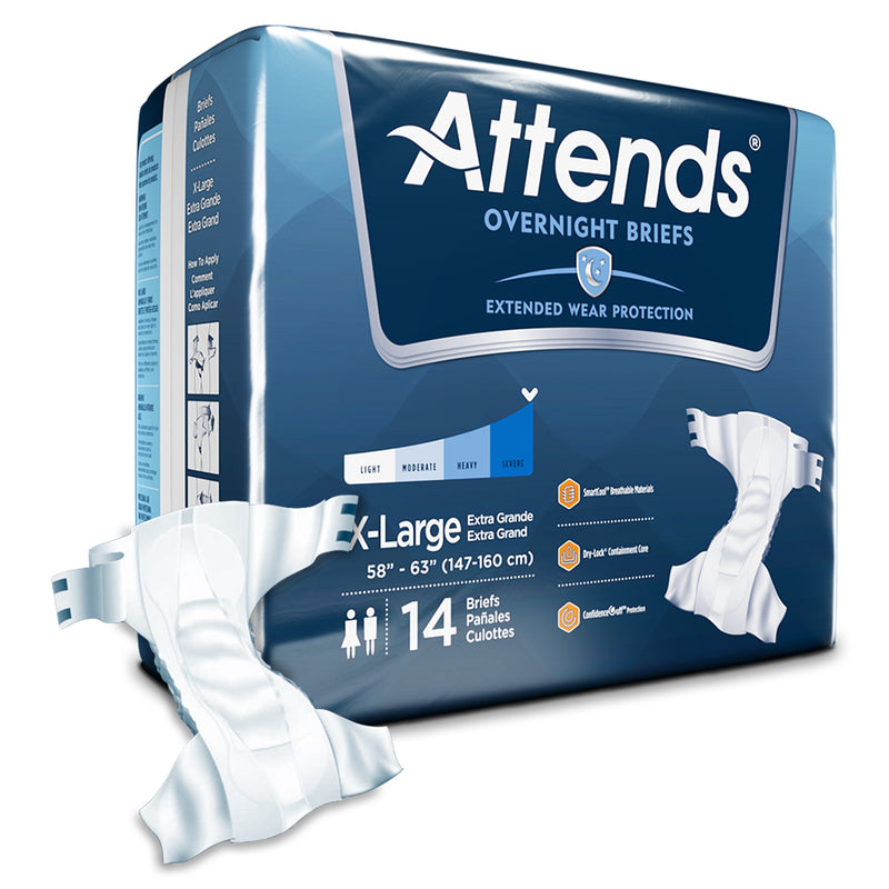 Attends® Briefs With Overnight Protection, X-Large, Sold As 56/Case Attends Ddew40