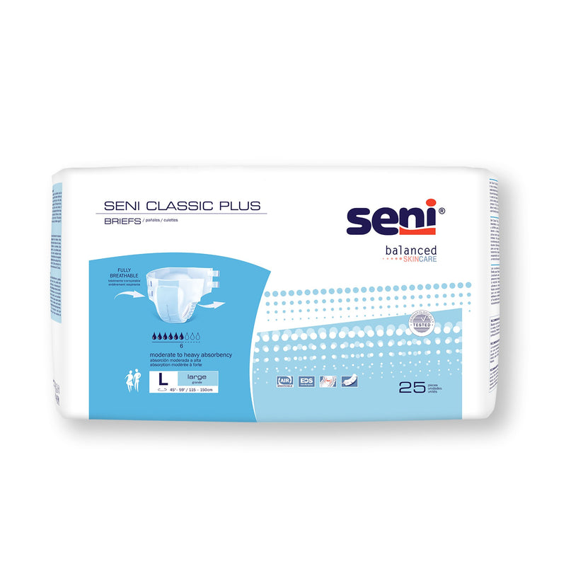Seni® Classic Plus Moderate To Heavy Incontinence Brief, Large, Sold As 25/Pack Tzmo S-La25-Bc2