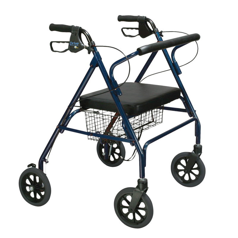 BARIATRIC 4 WHEEL ROLLATOR DRIVE™ GO-LITE BLUE ADJUSTABLE HEIGHT   FOLDING STEEL FRAME, SOLD AS 1/EACH, DRIVE 10215BL-1