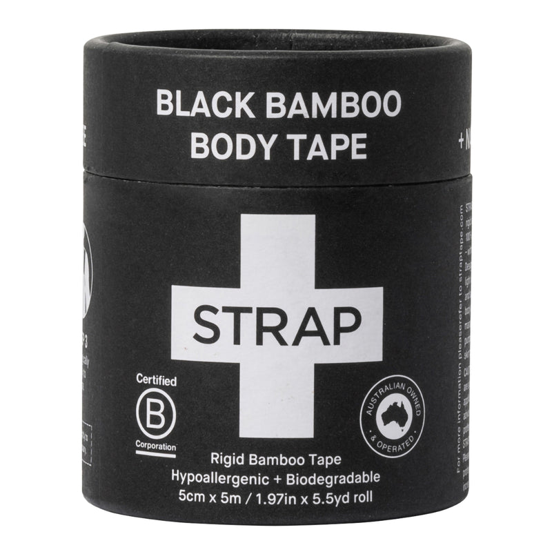 Strap™ Bamboo Fiber Athletic Tape, 1.97 Inch X 5-1/2 Yard, Black, Sold As 1/Tub Nutricare Strblct