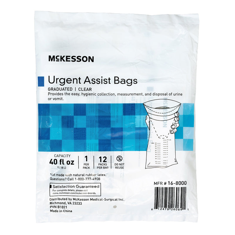 Bag, Vomit Graduated Markings Clr 40Oz (12Ea/Bg 20Bg/Cs), Sold As 12/Bag Mckesson 16-8000
