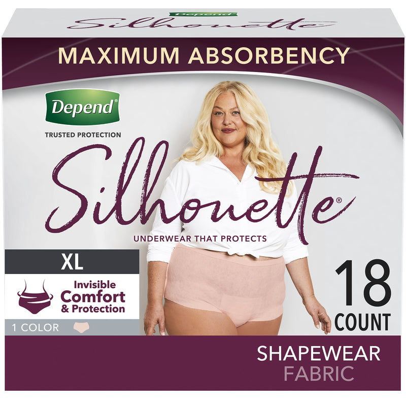 Depend® Silhouette® Classic Women'S Underwear, X-Large, Pink, 18 Ct., Sold As 18/Pack Kimberly 54219