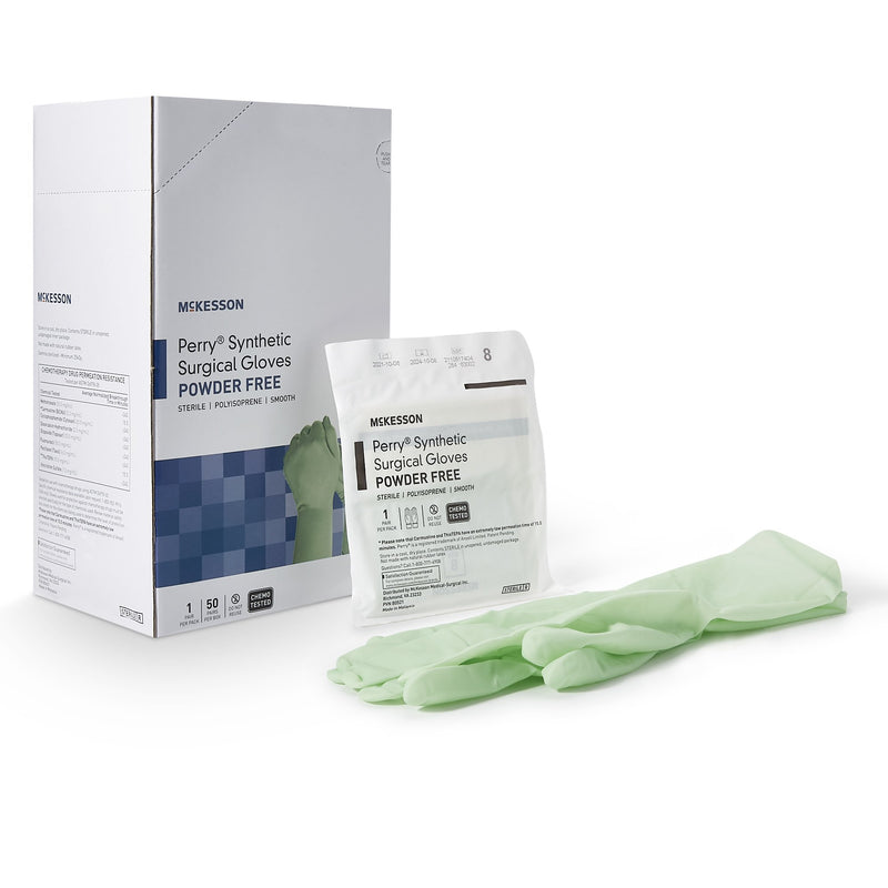 Mckesson Perry® Performance Plus Polyisoprene Surgical Glove, Size 8, Green, Sold As 400/Case Mckesson 20-2080N