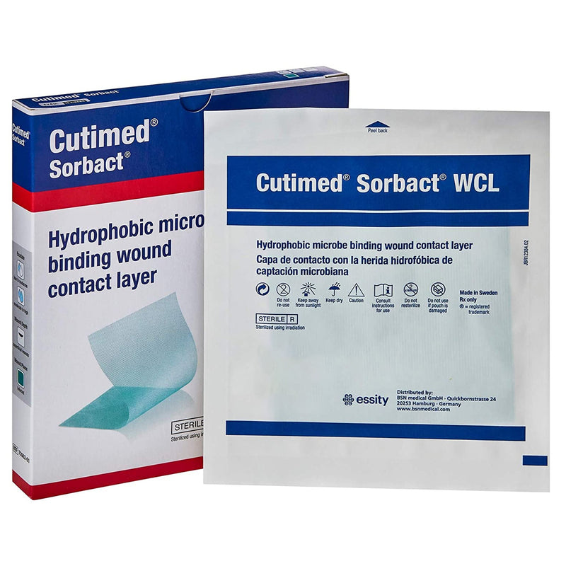 ANTIMICROBIAL WOUND CONTACT LAYER DRESSING CUTIMED® SORBACT® WCL 4 X 5 INCH 10 COUNT STERILE, SOLD AS 1/EACH, BSN 7266202