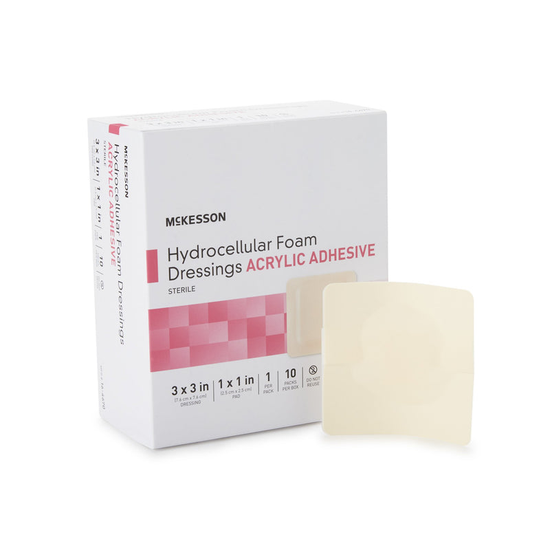 Mckesson Adhesive Foam Dressing With Border, 3 X 3 Inch, Sold As 1/Each Mckesson 16-4670