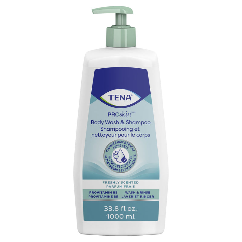 Tena Unscented Shampoo And Body Wash, Pump Bottle, 1,000 Ml, Sold As 1/Each Essity 64343