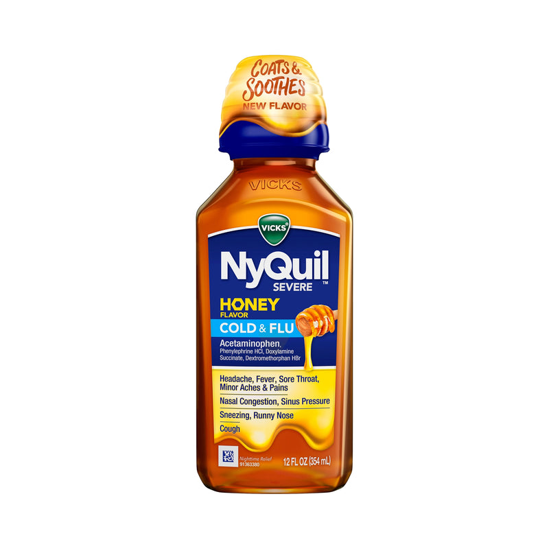 Nyquil® Severe Cold & Flu Liquid Honey Flavor, Sold As 1/Each Procter 32390004161
