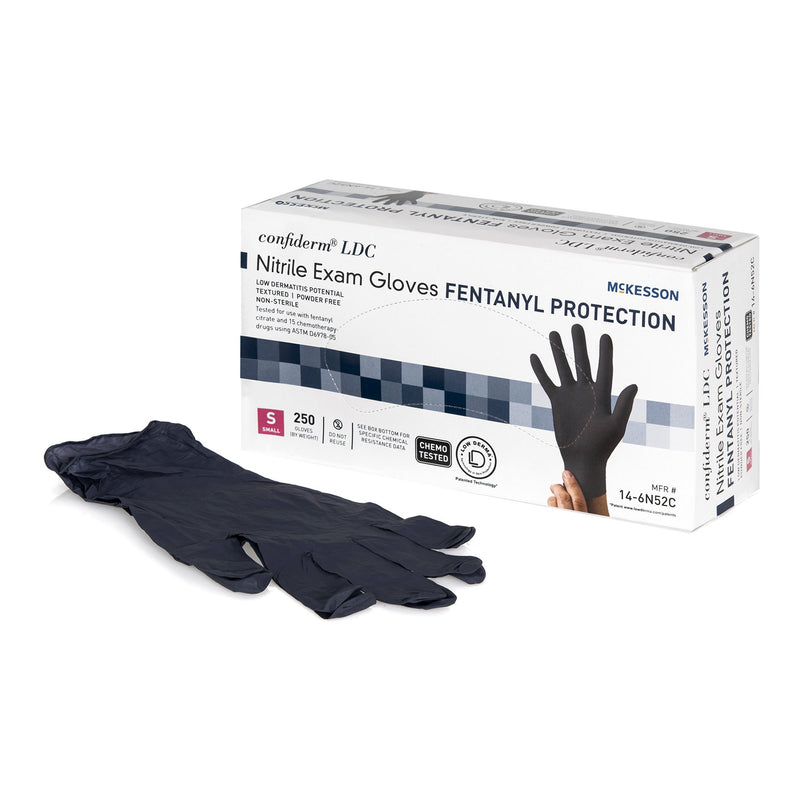Mckesson Confiderm® Ldc Nitrile Exam Glove, Small, Black, Sold As 2500/Case Mckesson 14-6N52C