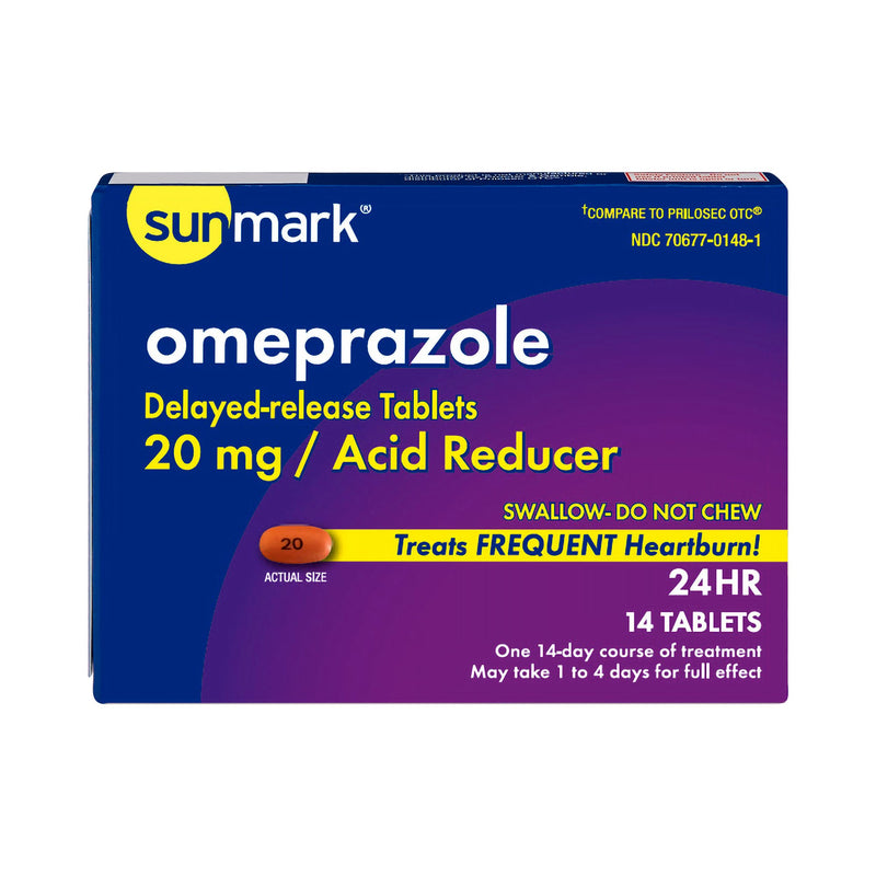 Sunmark® Omeprazole Antacid, Sold As 1/Box Mckesson 70677014801