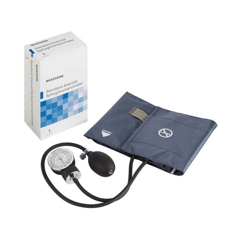 Mckesson Aneroid Sphygmomanometer With Cuff, 2-Tube, Pocket-Size, Handheld, Adult Large Cuff, Navy, Sold As 1/Box Mckesson 01-775-12Xngm